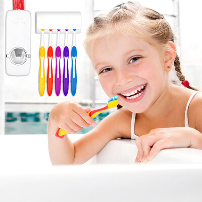 

Siaonvr Home Auto Automatic Toothpaste Dispenser Toothbrush Holder Set Wall Mount Stand
