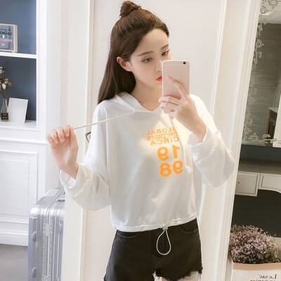 

A New Korean Style Leisure loose sweatshirt Letter Print Womens Hoodie Loose Casual Long-sleeved Hooded Jacket