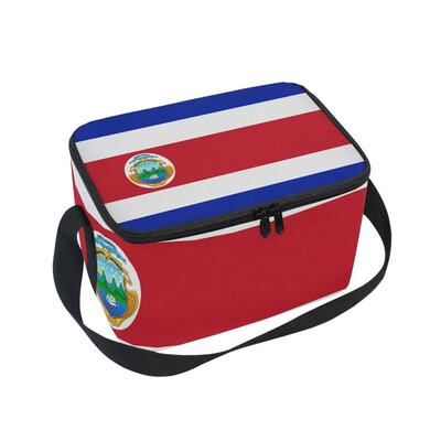 

ALAZA Insulated Lunch Box Misc Flag Of Costa Rica Lunch Bag for Men Women Portable Tote Bag Cooler Bag
