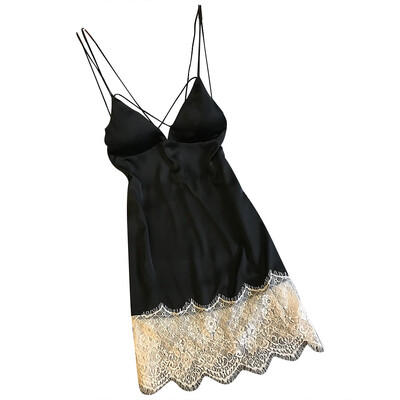 

Toponeto Womens Sexy Satin Lace Patchwork Sling Sleepwear Lingerie Nightdress Underwear
