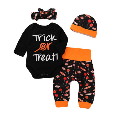 

Newborn Baby Girl Clothes Set 100 Cotton Long-sleeved RomperTrousersHatHeadband 4pcs Infant Clothes