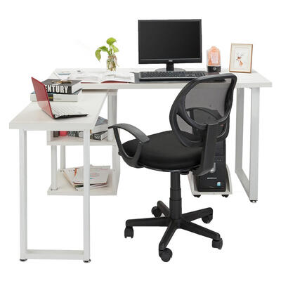 

Corner Computer Desk L-Shaped Office Home Office Study Laptop PC Work Wood Table