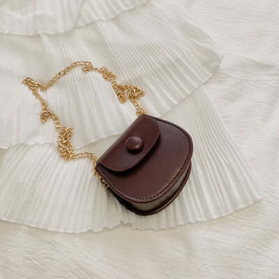 

Retro simple wild mini shoulder bag female 2019 new texture fashion casual chain slung saddle bag