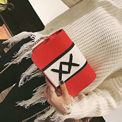 

Tailored Womens Fashion Lace-up Patchwork Handbag Crossbody Shoulder Bags BK