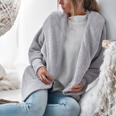 

Fashion Womens Winter Jacket Coat Long Sleeve Hooded Plush Cardigan Warm Coats