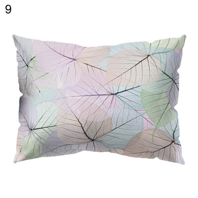 

Colorful Leaves Print Pillow Case Waist Throw Cushion Cover Bedroom Decoration