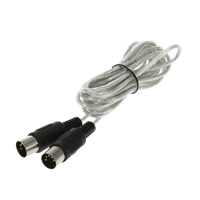 

3m 10ft MIDI Extension Cable 5 Pin Plug Male to Male Connector Silver for MIDI devices
