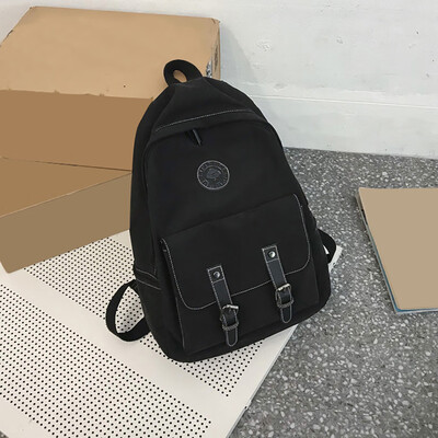 

Tailored Fashion Women Nylon Solid Color Capacity Student Backpack Travel Couple Bag