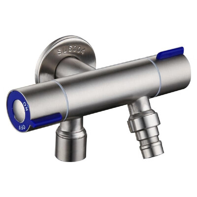

Bidet Connector Faucet Double Handle Hose Adapter Sink Faucets Wall-Mounted Valve Stainless Steel Water Tap for Sprayer Shower Hea