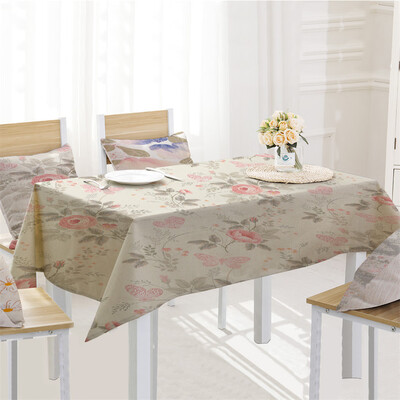 

Toponeto Rose Table Cloth Linen Tablecloth For Kitchen Decorative Dining Table Cover