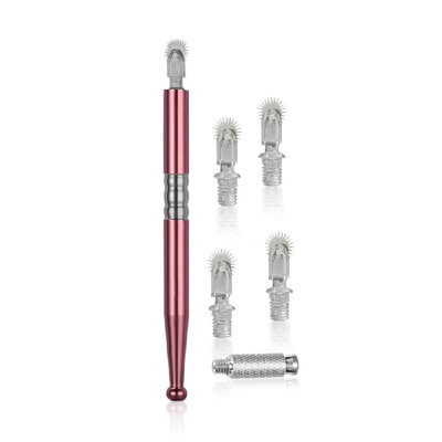 

Double Head Permanent Eyebrow Manual Tattoo Pen with 9mm Micro Needles Roller Tattoo Eyebrow Microblading Set
