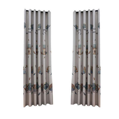 

2pcs Print Tulle Shading Curtain Balcony Living Room Semi Sheer Blinds Door Room Divider Blackout Drapes