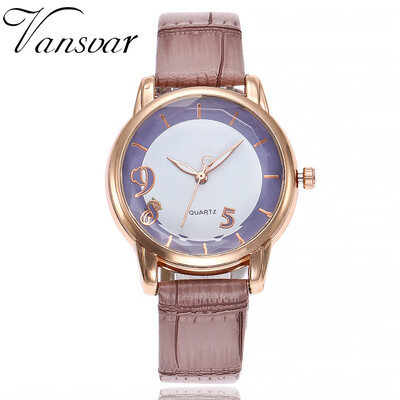 

Vansvar Womens Clock Quartz Leather watch New Fashion Ladies Wristwatches Analog Quartz Watch relogio feminino reloj mujer 533