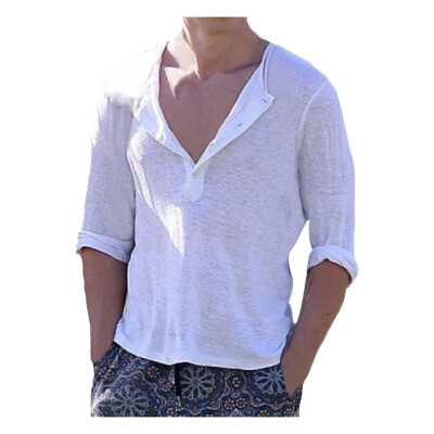 

Tailored Mens Summer Fashion Button V-Neck Slim Fit Short Sleeve Shirt Top Blouse
