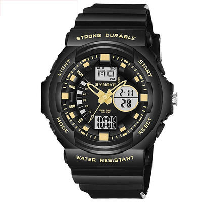 

SYNOKE Mens Digital Watch Stylish Waterproof Sports Watch With EL Backlight