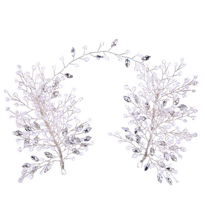 

Bridal Headband Hair Copper Crystal Headdress Headpiece Wedding Leaves Rhinestone Accessories