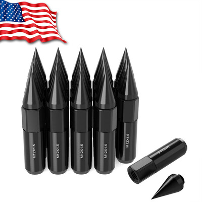 

20 Black 12x15 Extend Spike Lug Nuts for Ford Focus Hyundai Elantra Kia Sorento