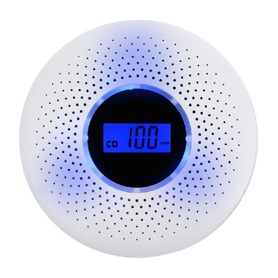 

2 in 1 LCD Display Carbon Monoxide & Smoke Combo Alarm Battery Operated CO Alarm with LED Light Flashing Sound Warning