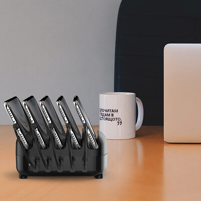 

ORICO DUK-5P 5 Port USB Charger Station Dock with Holder 40W 5V24A5 USB Charging for Mobile Phones Laptops White