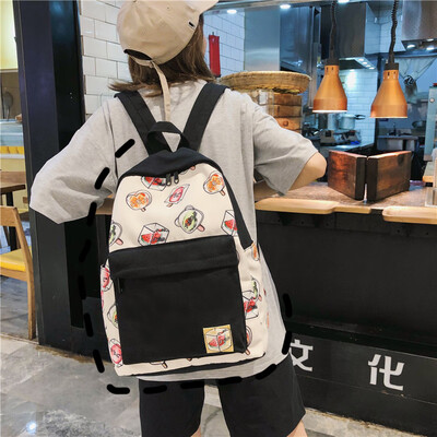 

Insfeng schoolbag female Korean version senior high school students Harajuku canvas junior high school girls Mori Department Shoul
