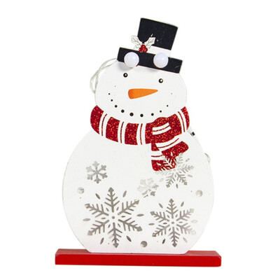

Santa Fawn Snowman Bear Pattern Wood Cutout Frame Home Christmas Table Decorations LED Light Up Christmas Party Ornaments