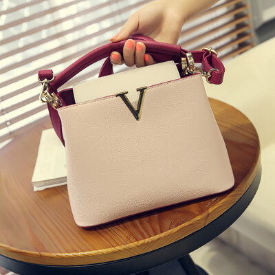 

Europe&the United States fashion 2016 new womens bag hit color handbags commuter wild shoulder bag lychee crossbody