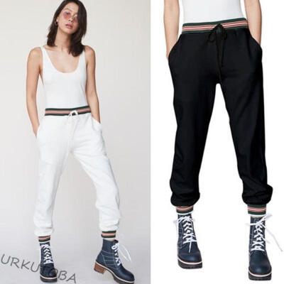 

Women Autumn High Waist Casual Drawstring Elastic Long Pants Sports Pencil Outdoor Trousers