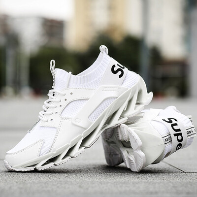 

New running shoes cushioning breathable mesh casual shoes flying woven sports tide shoes lightweight mens shoes