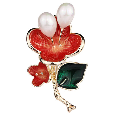 

Women Jewelry Korean Version Of Fashion Drip Oil Painted Plum Brooch