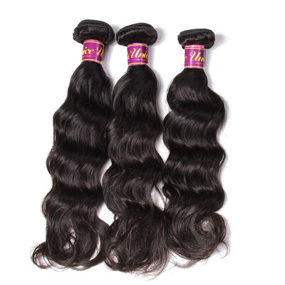 

UNice Hair 8A Peruvian Natural Wave Wavy Virgin Human Hair Bundles 300g