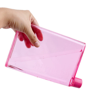 

Siaonvr Water Bottle Clear Book Portable Paper Pad Water Bottle Flat Drinks Cup BK