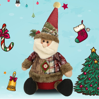 

YIWULAChristmas Gift Santa Claus Snowman Ornament Festival Party Xmas Table Decor Doll