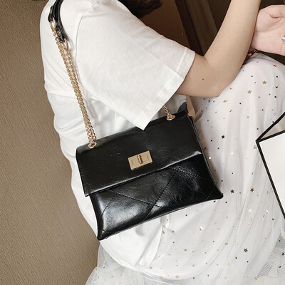 

Net red small black bag texture rhombic chain bag handbag new 2019 wild ins small fragrance single shoulder Messenger bag