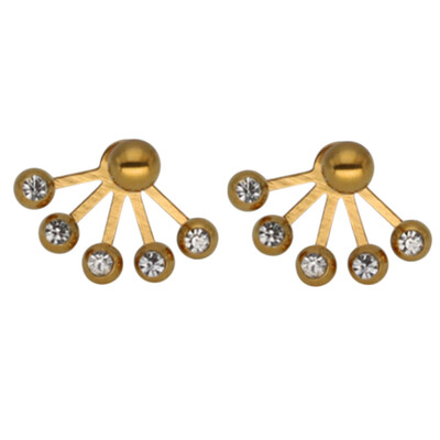 

2 Pcs Fashion Trend Titanium Steel Stainless Steel Five Small Ball Studs Earrings