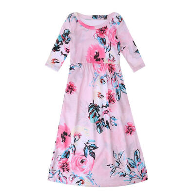 

European Autumn Kids Girls Fashion Long Sleeve Bohemian Style Party Dress