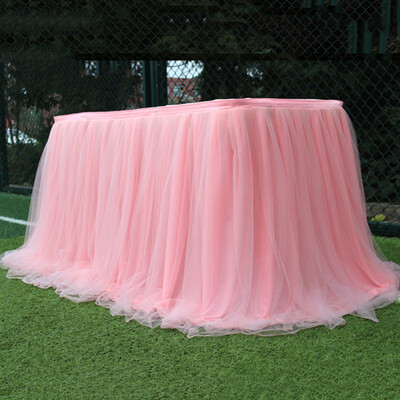 

Multi colors table skirt Tutu tulle fabric for wedding party Table decoration textile for home tablecloths accessories