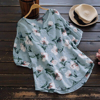 

Womens Tops Ladies Blouse Beach Summer Tops V Neck Boho Fashion Blouse