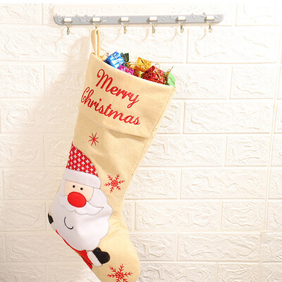 

Toponeto Candy Bag Christmas Gifts Tree Ornament Stocking Santa Claus Snowman Sock Decor