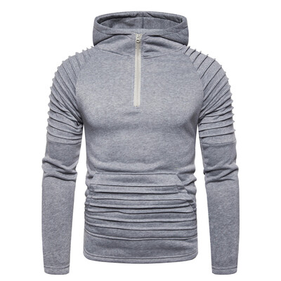 

Mens Warm Long Sleeve Hoodie Drawstring Solid Slim Fit Jacket Plus Size Sweater