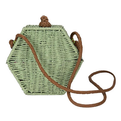 

Summer Women Hexagon Crossbody Bags Straw Woven Beach Casual Shoulder Bags