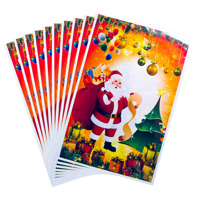 

Siaonvr 10PC Christmas PVC Disposable Tote Christmas Candy Gift Bag Ornaments