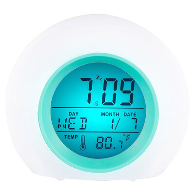 

〖Follure〗7 Color LED Change Digital Glowing Alarm Clock Night Light for Bedroom Child HOT