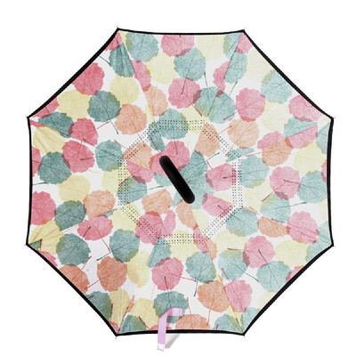 

Cshaped Handle Windproof Reverse Folding Umbrella Double Layer Man Women Sunny Rainy Car Inverted Umbrellas Double Layer Anti UV
