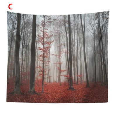 

Toponeto Misty Forest Tapestry Wall Hanging Nature Landscape Tapestry Sunshine Through Tree Tapestries For Bedroom Living Room