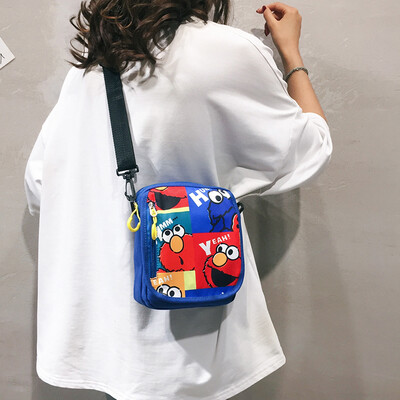 

Cute canvas bag womens bag tide summer fresh student shoulder Messenger bag Joker ins