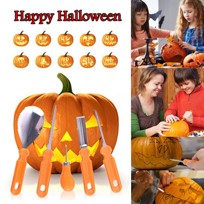

〖Follure〗New Halloween Pumpkin Carving Kit designs conventional Sculpting 5 Tools