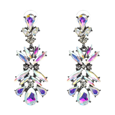 

JURAN 3 Colors 2018 New Arrival Full Crystal Stud Earrings For Women Original Authentic Jewelry Gift Statement Jewelry Q1401-1