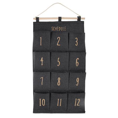 

12 Pocket Cotton Linen Wall Hanging Storage Bag Kitchen Wardrobe Hang Pouch