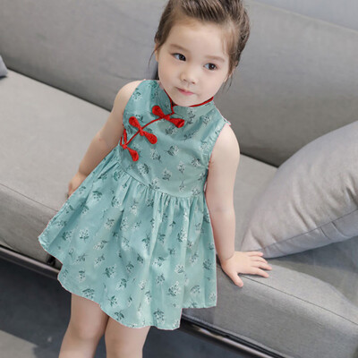 

Teen Kids Baby Girls Sleeveless Cartoon Kitty Pocket Princess Dress Outfits Set