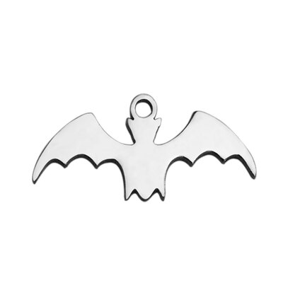

304 Stainless Steel Charms Halloween Bat Stainless Steel Color 79x178x1mm Hole 1mm